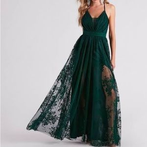 Velvet A-line Formal Dress